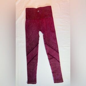 Women's textured acid washed Burgundy Leggings